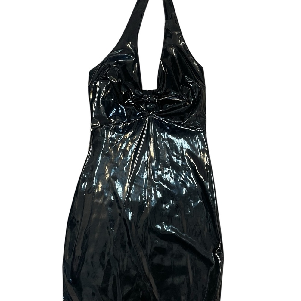 Black Latex Halter Dress